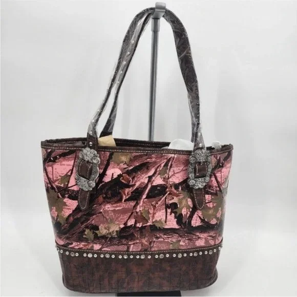 Montana West Western Buckle Collection pink camo/woodland (flawed) see pic - Picture 2 of 11